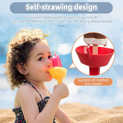 Kids' Mess-Free Popsicle Rack with Straw: Drip-Proof Ice Cream Holder for No-Mess Frozen Treats