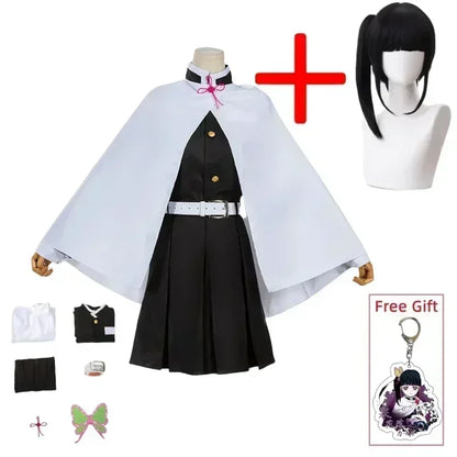 Tsuyuri Kanao Cosplay Costume – Anime Kimono Uniform with Wig for Women & Kids