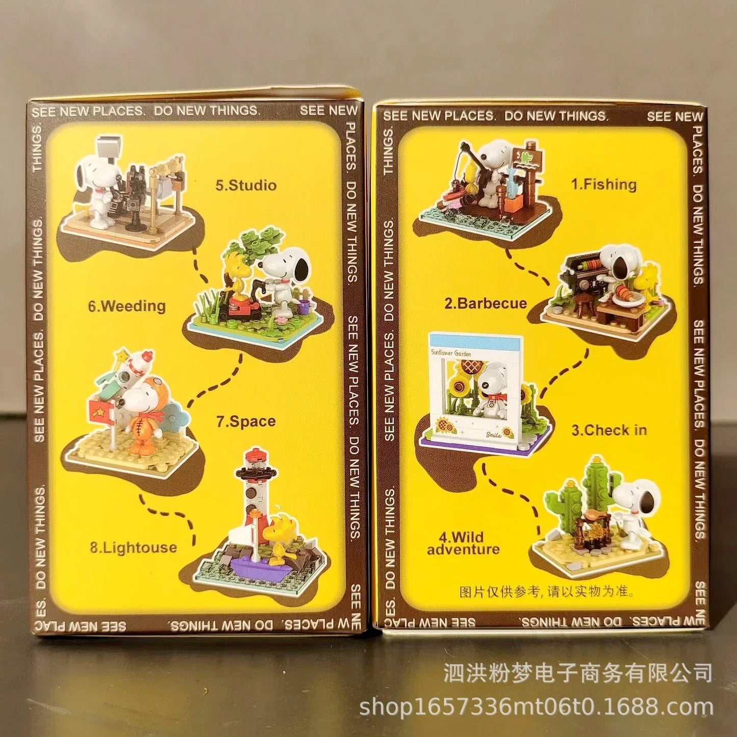 Genuine Snoopy Blind Box Toy — Cartoon Supermarket & Garden Furniture Building Blocks for Kids