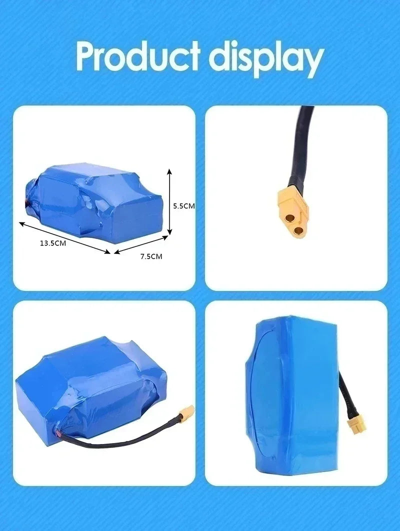 Genuine 36V 12Ah 10S2P Lithium-Ion Battery Pack — Rechargeable Battery for Electric Scooter, Hoverboard & Unicycle