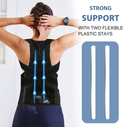 Back Brace Posture Corrector — Adjustable Back Straightener for Women & Men | Scoliosis & Hunchback Correction Posture Trainer