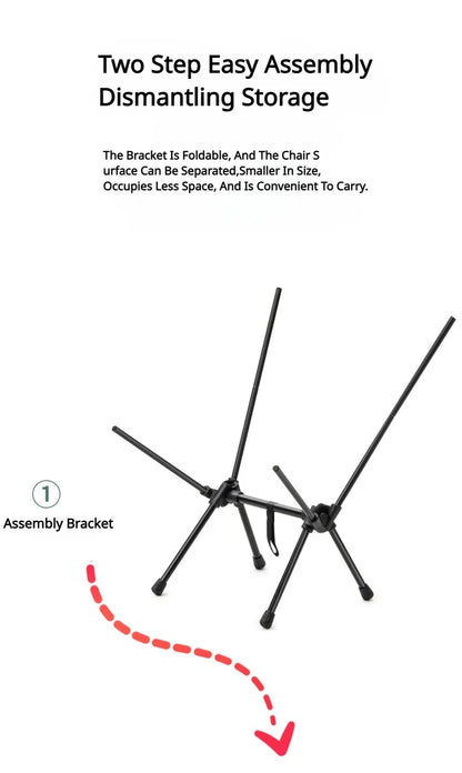 Outdoor Camping Portable Folding Moon Chair – Leisure Fishing & Beach Chair, Thick Steel Pipe, 100KG Capacity