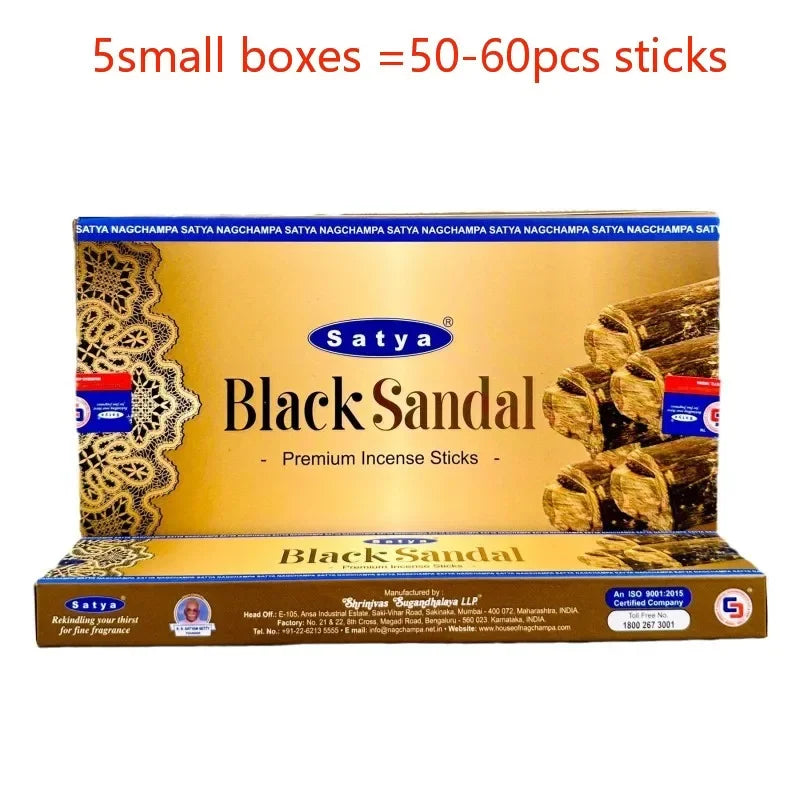 5BOX NAG Champa Indian Incense Set – Satya Handmade Sticks with 6 Aromatic Scents for Home & Meditation