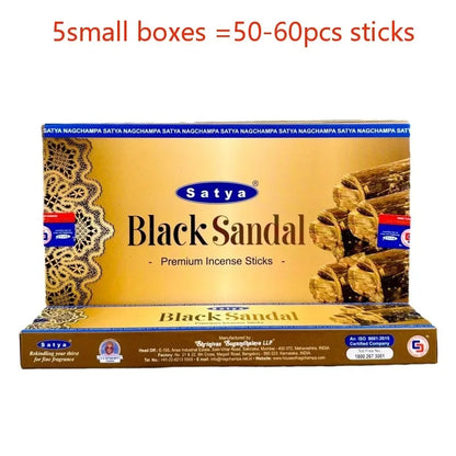 5BOX NAG Champa Indian Incense Set – Satya Handmade Sticks with 6 Aromatic Scents for Home & Meditation