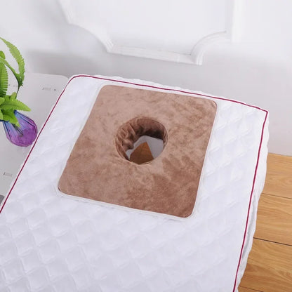 35×35cm Velvet SPA Massage Face Towel – Thickened Table Cover with Face Breath Hole
