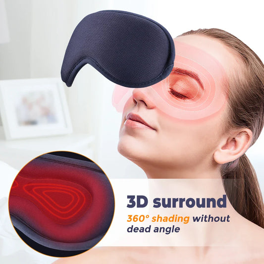 3 Level Hot Compress and 6 Level Vibration Electric Steam Eye Mask - 3D Massage, Smart Timing, Constant Temperature for Sleep Relief