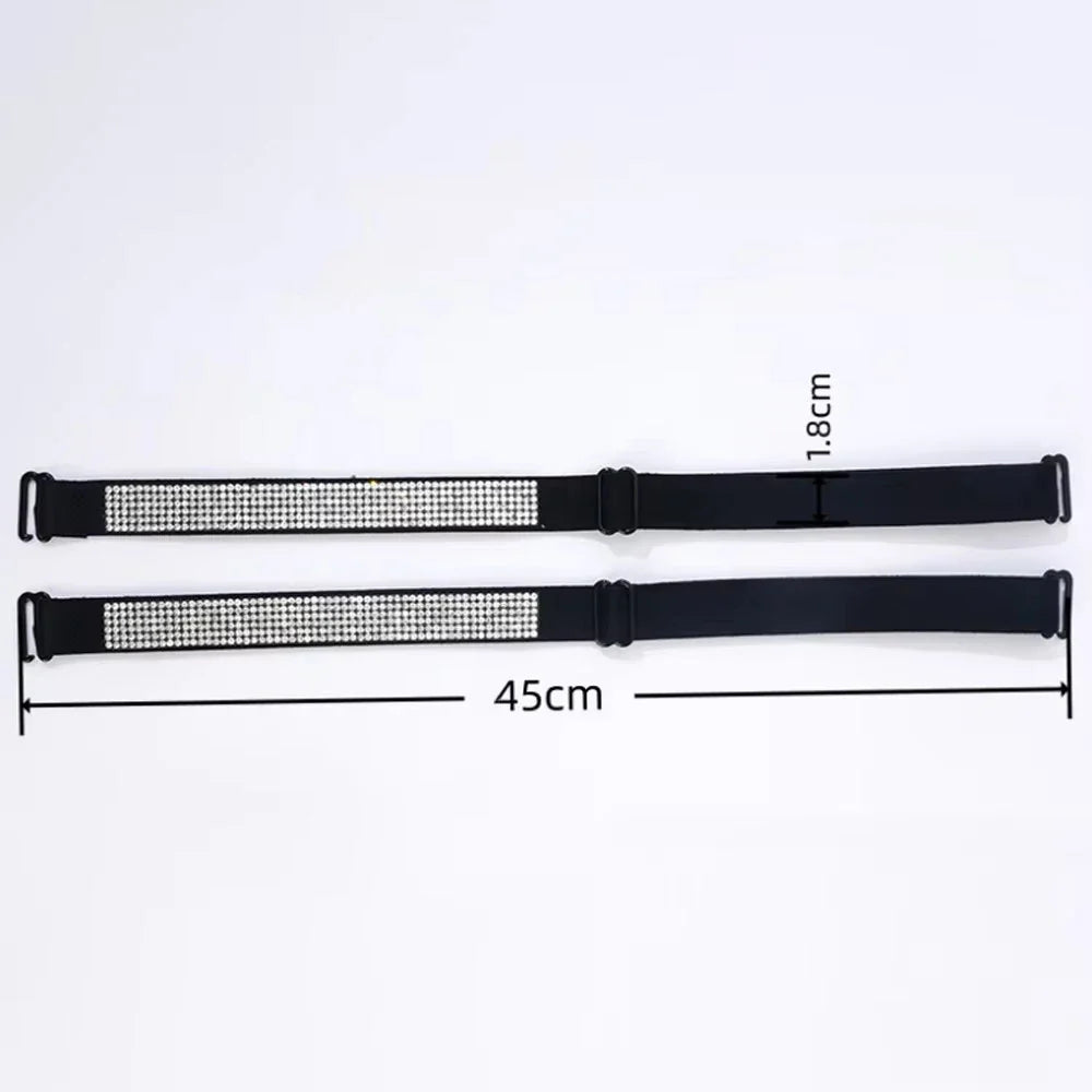Invisible Rhinestone Bra Straps - Non-Slip Adjustable Shiny Replacement Lingerie Accessories for Women