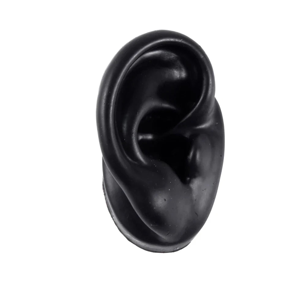 Soft Silicone Ear Model Display Stand – Tattoo Practice & Body Piercing Jewelry Holder with Acrylic Earring Display Kit for Training & Showcase