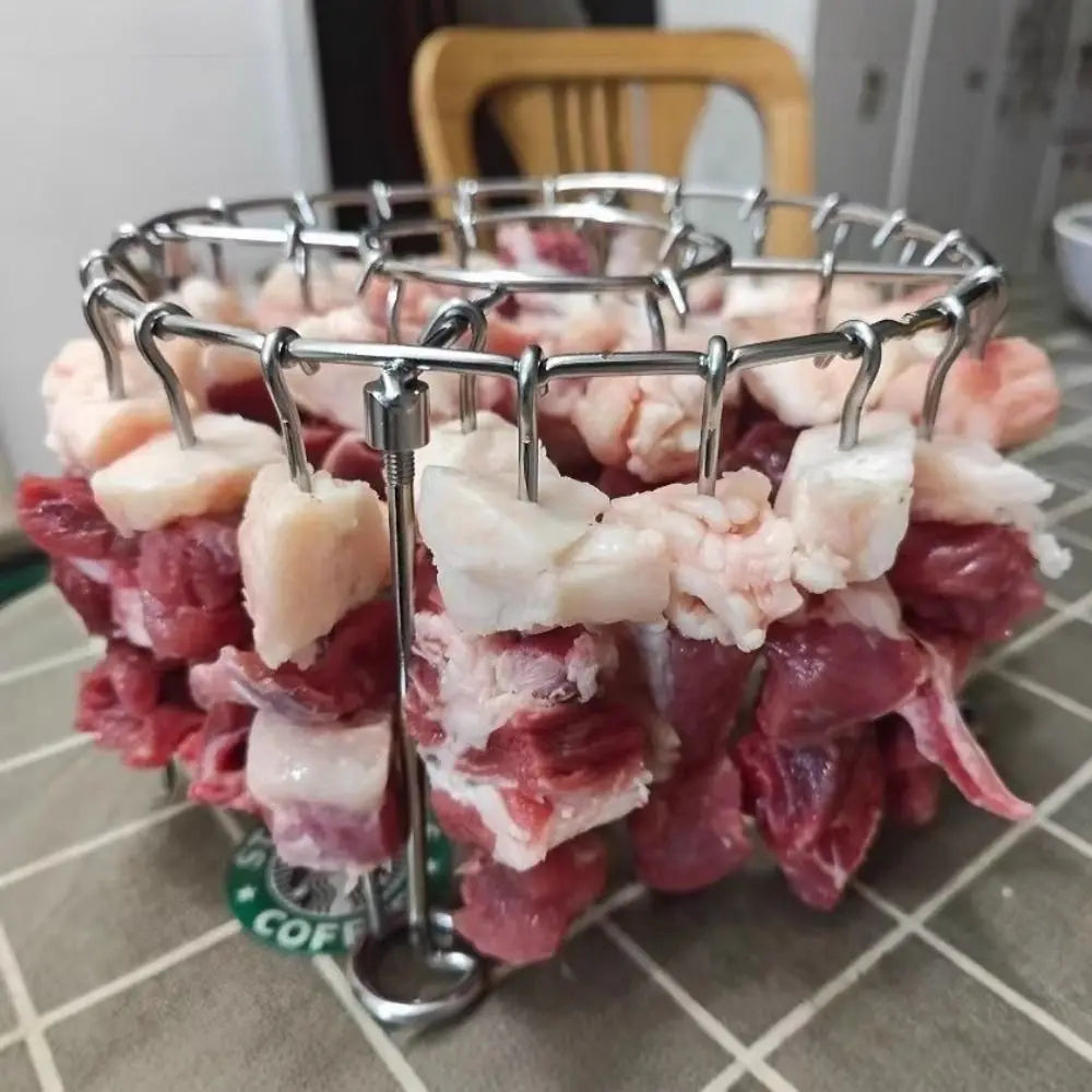 Stainless Steel Vertical BBQ Skewer Rack – Detachable Grill Holder for Kebabs, Meat & Baking Skewers