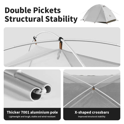 Naturehike 2-3 Person Camping Tent – Waterproof, UPF50+ Ultralight Outdoor Shelter for Hiking, Trekking & Sun Protection