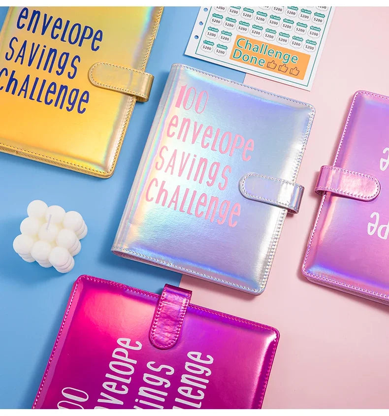 100 Envelope Challenge Binder – Savings Challenge Loose-Leaf Budget Binder with Cash Envelopes, Money Organizer System