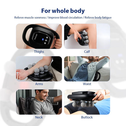 Fascia Gun Deep Tissue Massager – Six-Head, 14mm High-Frequency Vibration, Wireless Body Massager for Waist, Back, Shoulder, and Calf Relaxation
