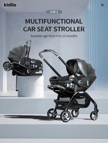 Multi-Functional Newborn Baby Stroller — Portable 4-in-1 Sleeping Basket, Safety Seat & Travel Cart