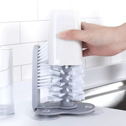 Efficient Sink Water Bottle and Glass Cup Cleaning Brush with Strong Suction - Lazy Clean Kitchen Tool for Goblets, Mugs, and More