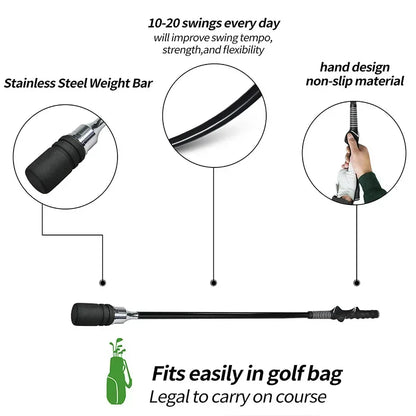 PGM Golf Swing Trainer – Indoor & Outdoor Practice Stick with Hand Grip TA031