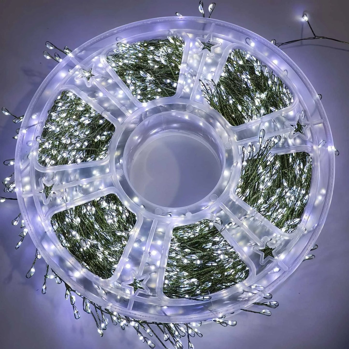 Outdoor Remote Control Copper Wire Lights — Starry Sky & Flower Wreath Decorative String Lights for Christmas & Holidays