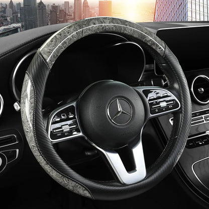 Peach Wood Grain Car Steering Wheel Cover — Non-Slip, Four Seasons, Fits 14.5-15" Wheels