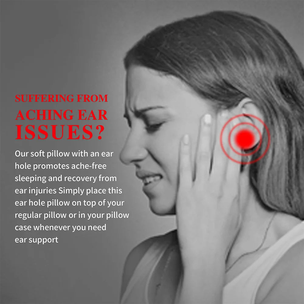 Ear Piercing Pillow for Side Sleepers | CNH Relief, Ear Pain & Inflammation with Ear Hole & Guard Pillow