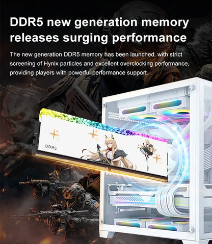 JUHOR DDR5 RGB Gaming Memory – 16GB 6800MHz RAM for Desktop PC