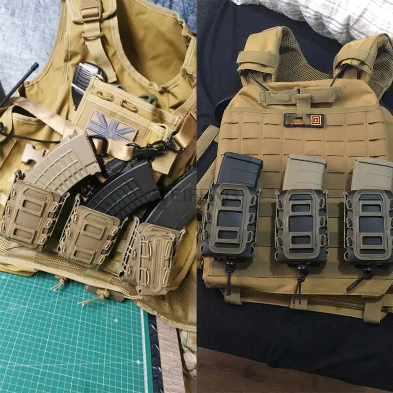 Tactical Molle Magazine Pouch | AR 15 M4 AK 47 7.62 5.56 9mm Scorpion | Fast Mag Holster Case Holder | Gun Hunting Airsoft Accessories