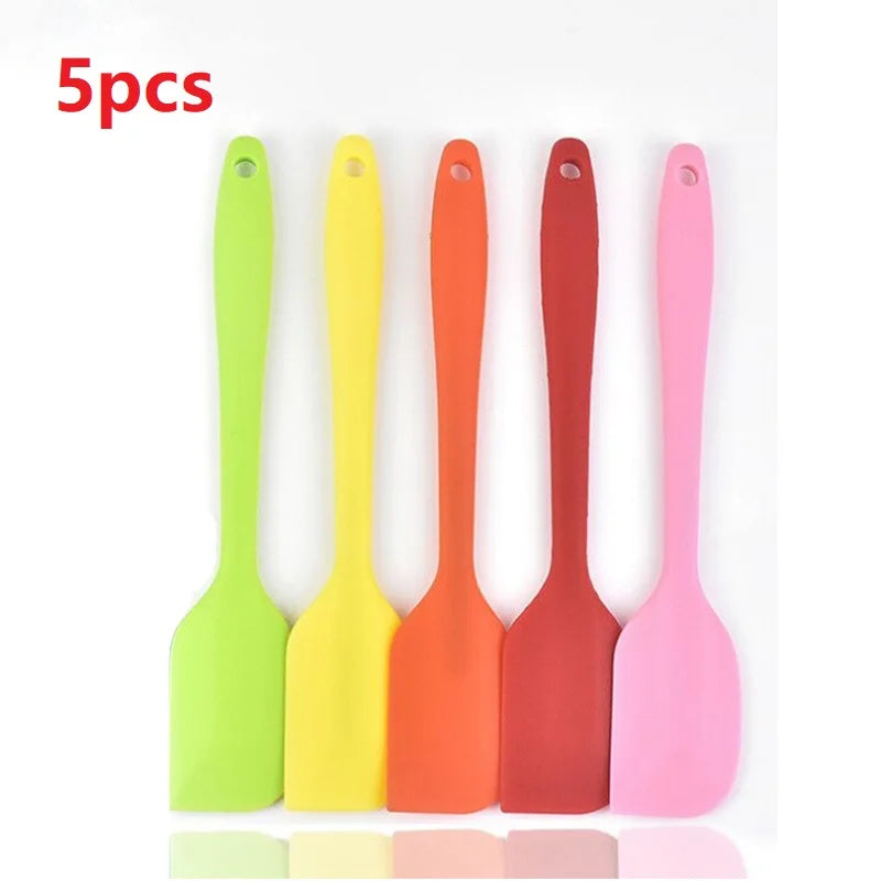 5/10/15/20PCS Silicone Baking Spatula Set – Heat Resistant Cream & Cake Scraper Tools, Seamless Non-Stick Kitchen Utensils (Random Colors)