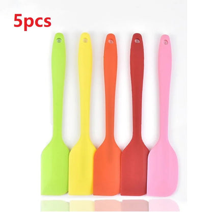 5/10/15/20PCS Silicone Baking Spatula Set – Heat Resistant Cream & Cake Scraper Tools, Seamless Non-Stick Kitchen Utensils (Random Colors)