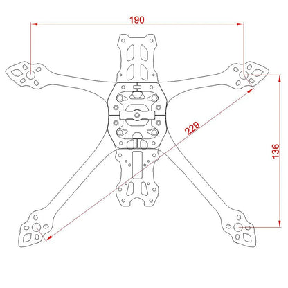 PhiSital Mark5 DC/X O4 Pro 5-Inch Carbon Fiber FPV Frame Kit – RC Freestyle Racing Drone DIY Parts