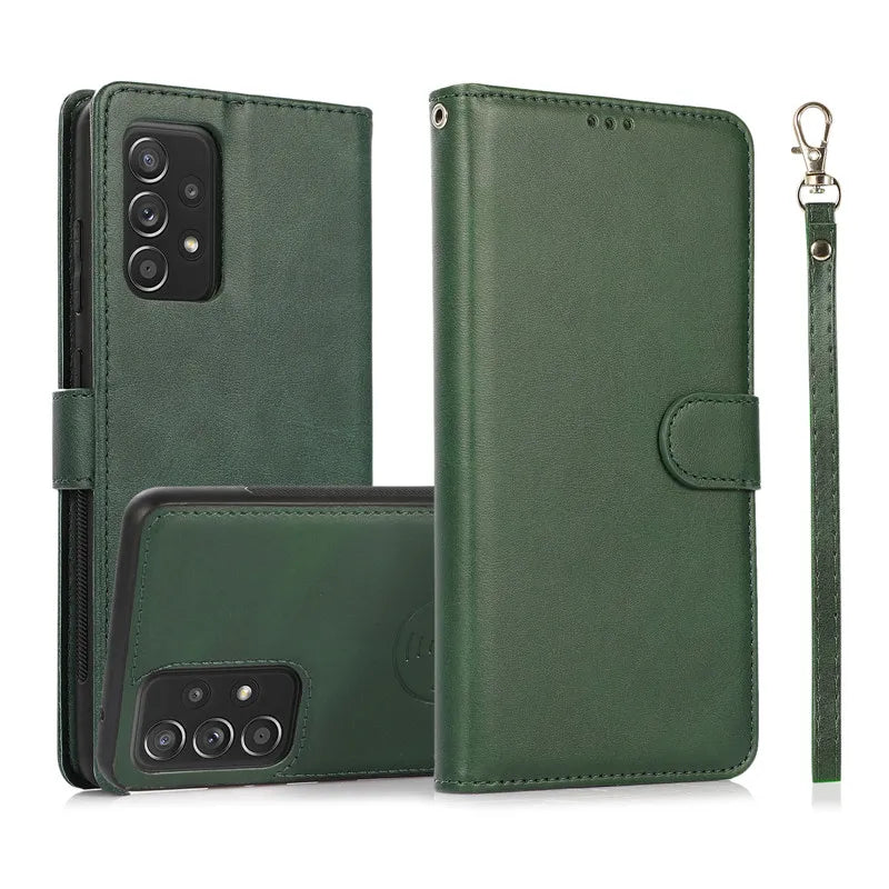 Samsung Galaxy A16–A15–A55–A14–A34–A54–A13–A33–A53–A73–A52–A72–A51 Case - Magnetic Flip Leather Wallet Cover with Card Slots