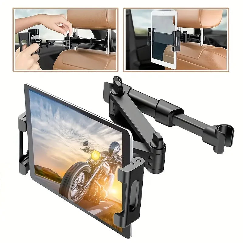 Car Tablet Holder - Headrest Mount Stand for iPad Air, Mini & 4.7-12.9" Devices