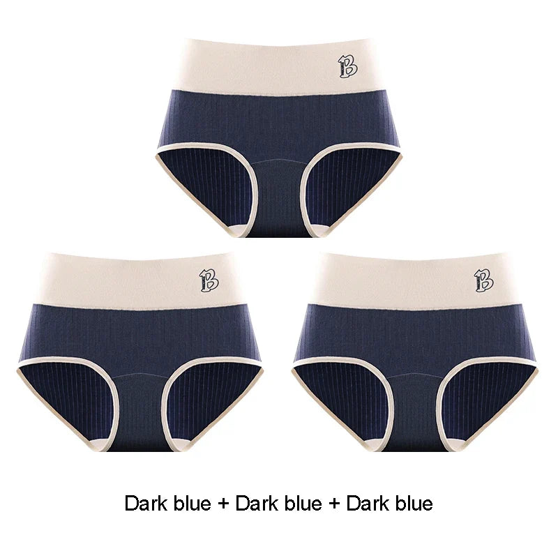 Women's Cotton Briefs - High-Waisted Belly Control Sports Panties Set for Women