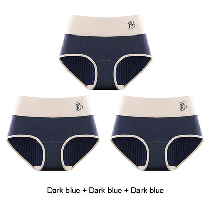 Women's Cotton Briefs - High-Waisted Belly Control Sports Panties Set for Women