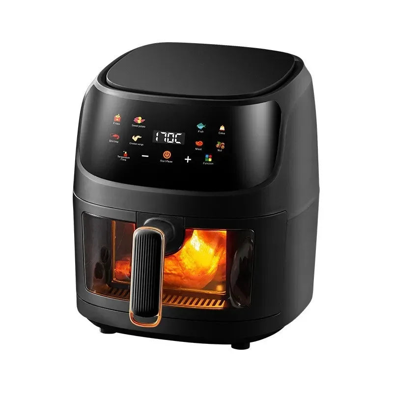 1400W 8L Air Fryer – Oil-Free Programmable Smart LED Touch AirFryer, Thermal Cycle Oven for French Fries & Chicken