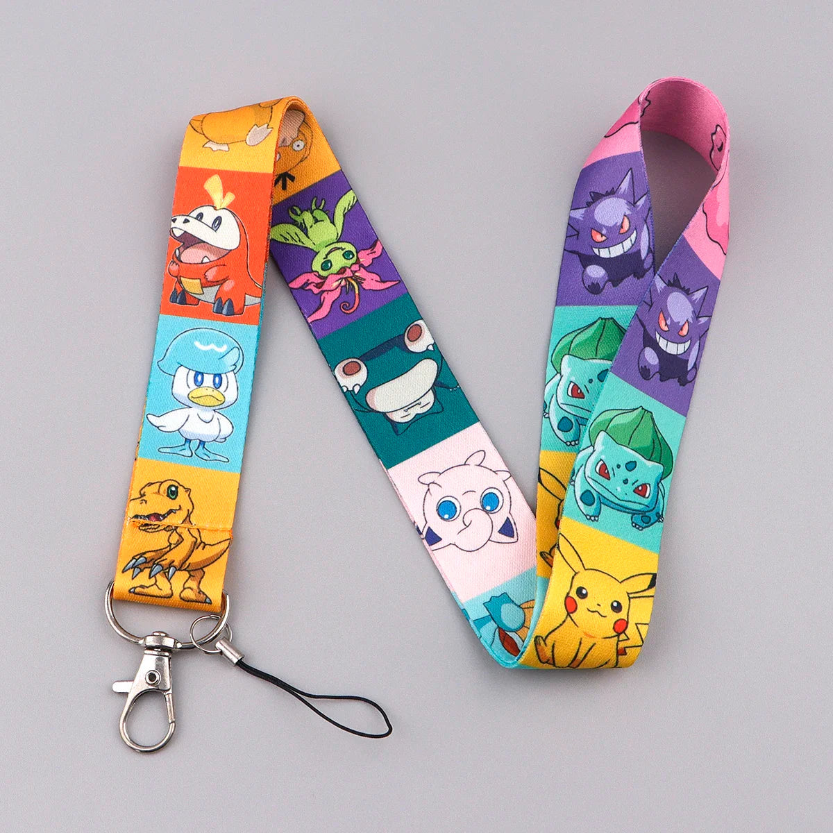Anime Gengar Lanyard for Keys – Cartoon ID Card, Mobile Phone Strap, USB Badge Holder, DIY Keychain Gift