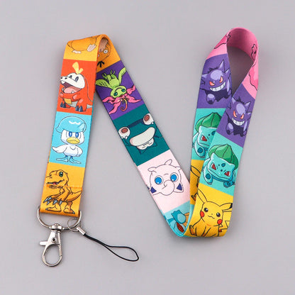 Anime Gengar Lanyard for Keys – Cartoon ID Card, Mobile Phone Strap, USB Badge Holder, DIY Keychain Gift