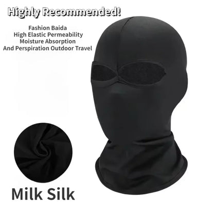 Black Cosplay Full Mask - Breathable Thin Hood Head Cover for Party & Festival Costume Accessories