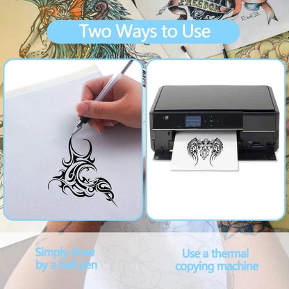 Tattoo Transfer Paper : A4 Size Stencil Copy Thermal Paper for Tattoo Machines