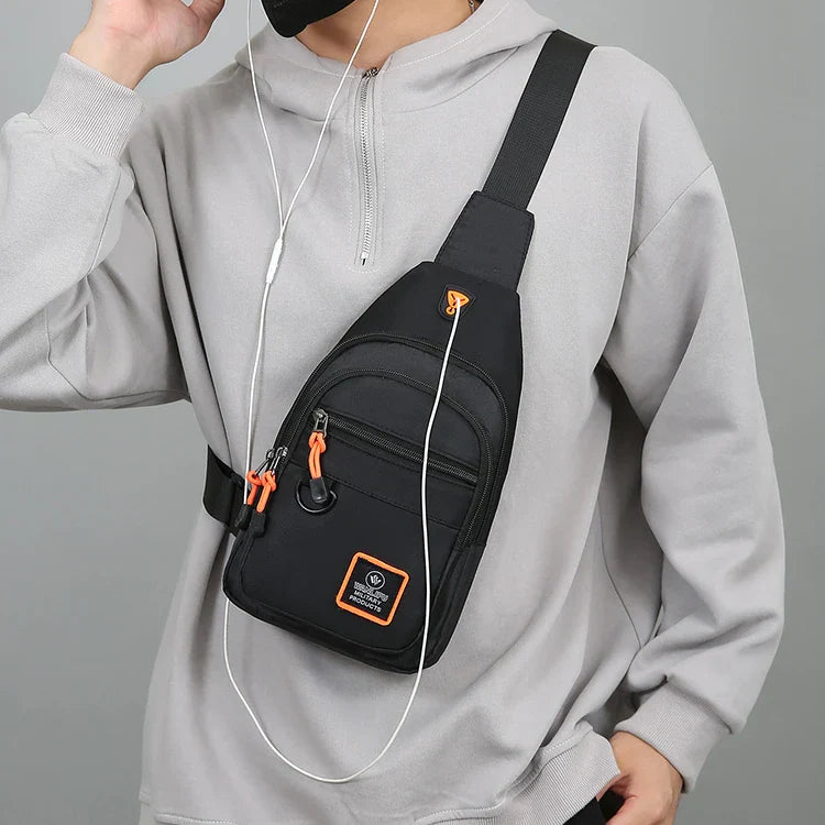 Men’s Outdoor Hiking & Cycling Shoulder Bag – Waterproof Sports Crossbody Chest Bag for Travel