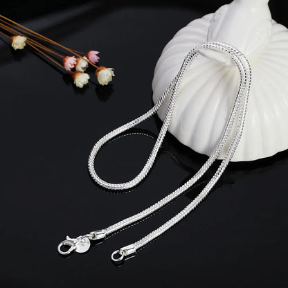 925 Sterling Silver Snake Chain Necklace — 1MM/2MM/3MM, 40–75cm for Men & Women, Fashion Jewelry Pendant, Free Shipping