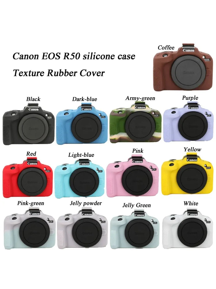 Textured Silicone Camera Case Cover for Canon EOS R50 — Protective Skin for Canon R50