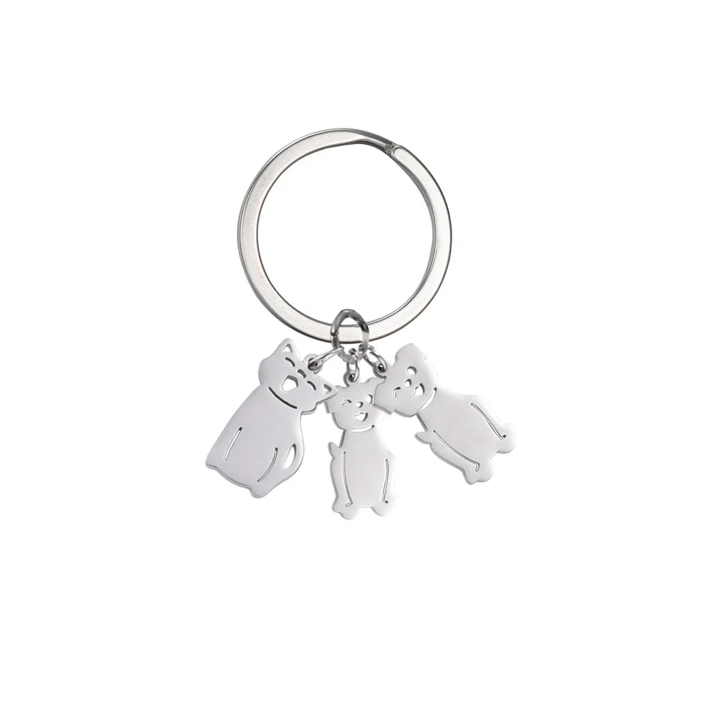Personalized Kids & Family Keychain – Custom Name Key Chain for Mother’s Day, Couples, Boys, Girls, Pets, Mom, Dad, Baby Gift