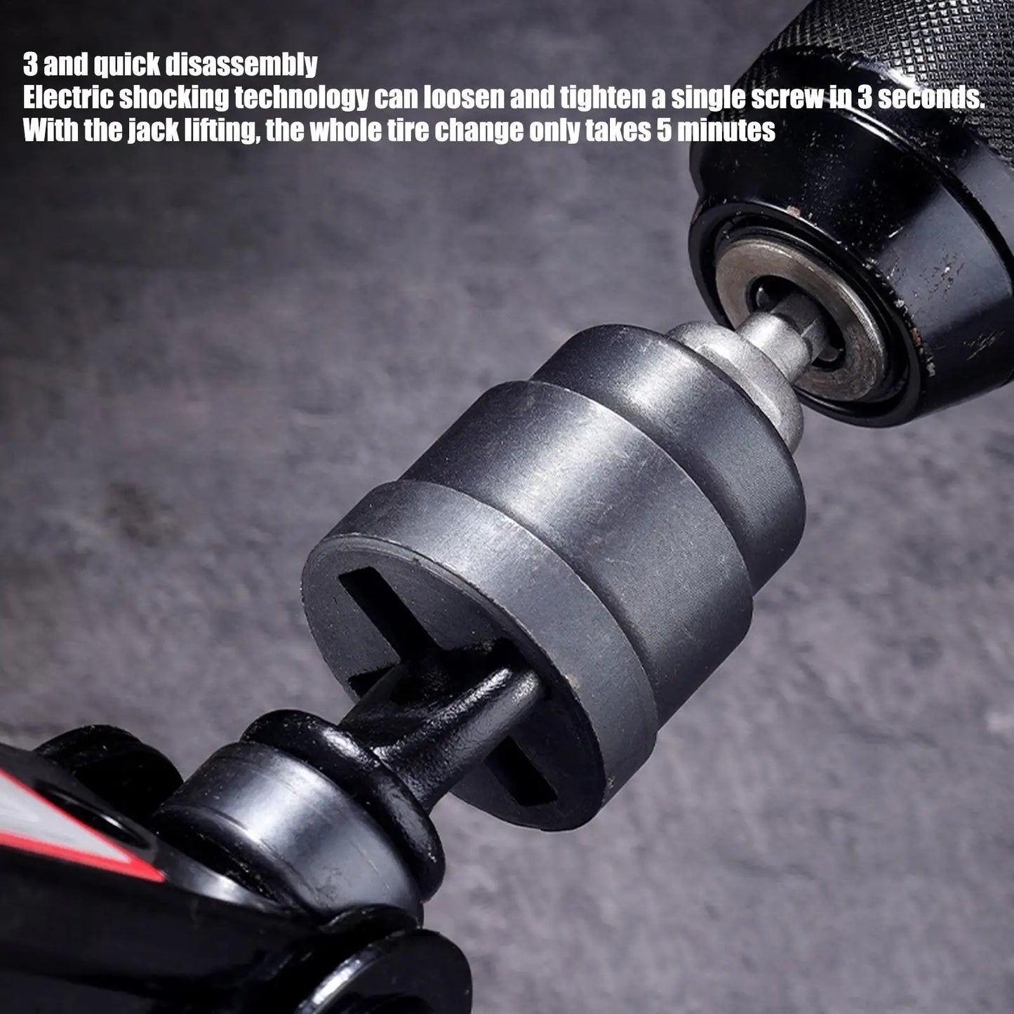 Universal Car Jack Adapter – Scissor & RV Stabilizer Drill Tool with Steel Ball Joint Rod for Impact Wrench and Vehicle Disassembly