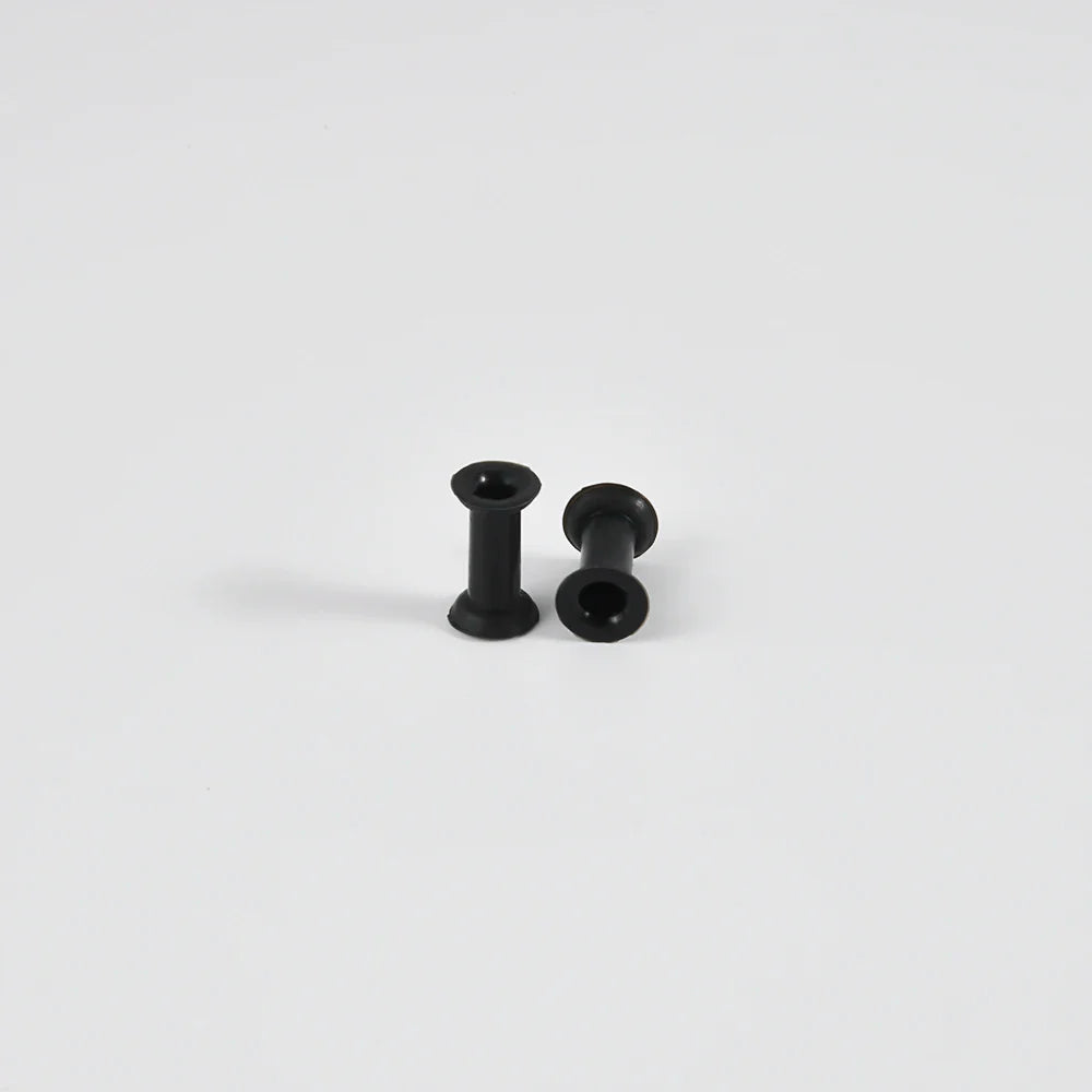 Pair of Supersize Black Silicone Double Flared Ear Tunnel Plugs — Flesh Gauge Expander Stretchers for Piercing