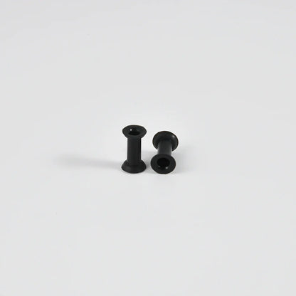Pair of Supersize Black Silicone Double Flared Ear Tunnel Plugs — Flesh Gauge Expander Stretchers for Piercing