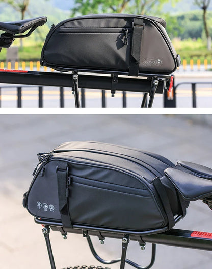 OFFBONDAGE Multifunctional Bicycle Saddlebag — Waterproof Reflective Top Tube Rack Bag, Handheld Large Capacity Adjustable Bike Bag