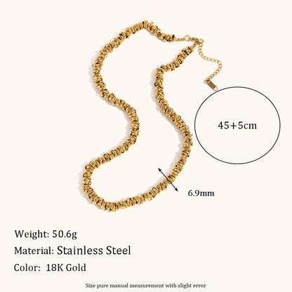 La.Muses Dual Tone Gold & Silver Bead Necklace – Waterproof Stainless Steel Chain Jewelry Gift for Women