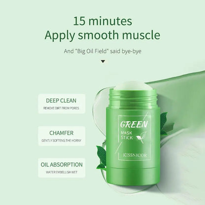 Green Tea Face Clean Mask – Pore Shrinking, Blackhead Remover & Moisturizing Cleansing Stick 40g