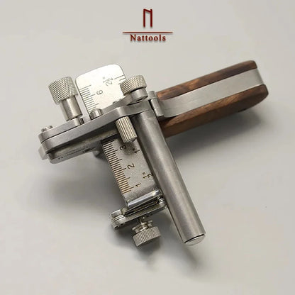 Nattools Manual Leather Strip Cutter – Adjustable 10-60mm Roller Belt Cutting Tool with Metric-Inch Double Scale for Leathercraft