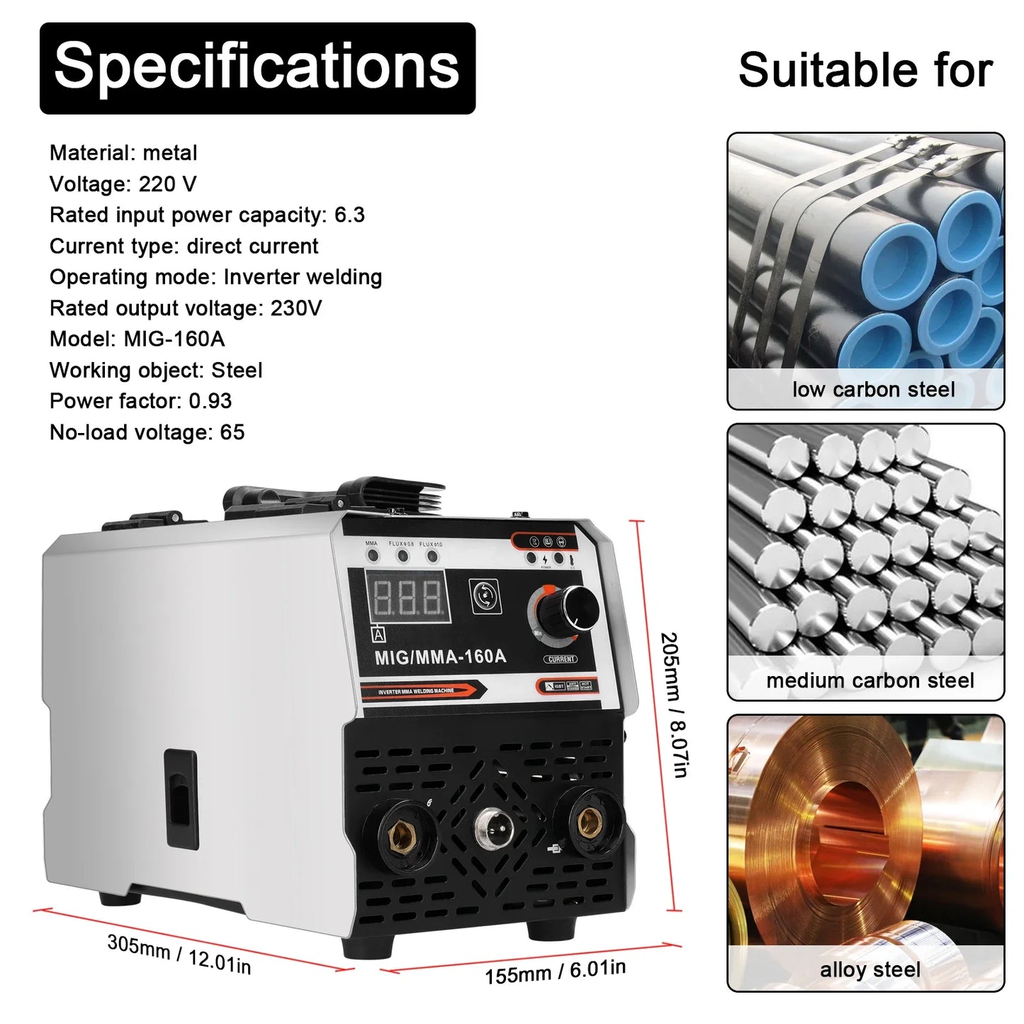 120A 2-in-1 MIG MMA Welder - Portable IGBT Inverter Gasless CO2 Welding Machine