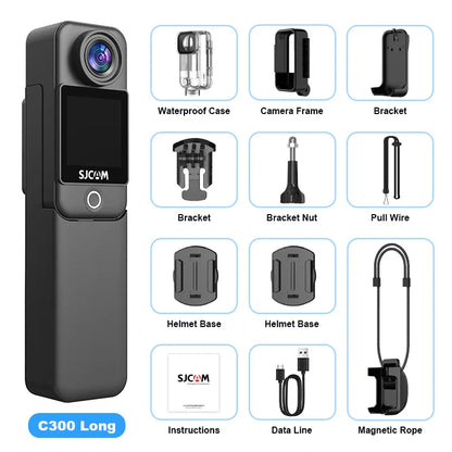 SJCAM C300 Pocket Action Camera 4K FHD – 30M Waterproof Sport Cam with 5G WiFi & Long Battery Life