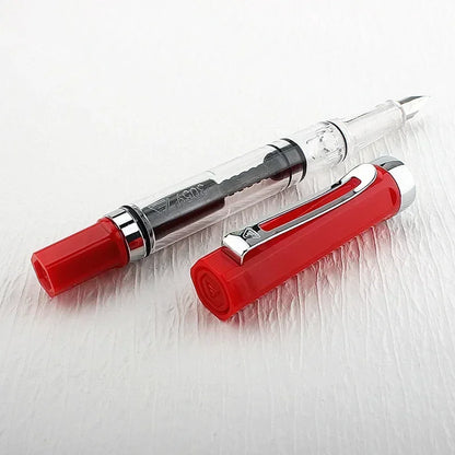 3059 Piston Fountain Pen – High-Quality Transparent Resin with EF/F Nib (0.38/0.5mm) for Business & Gift